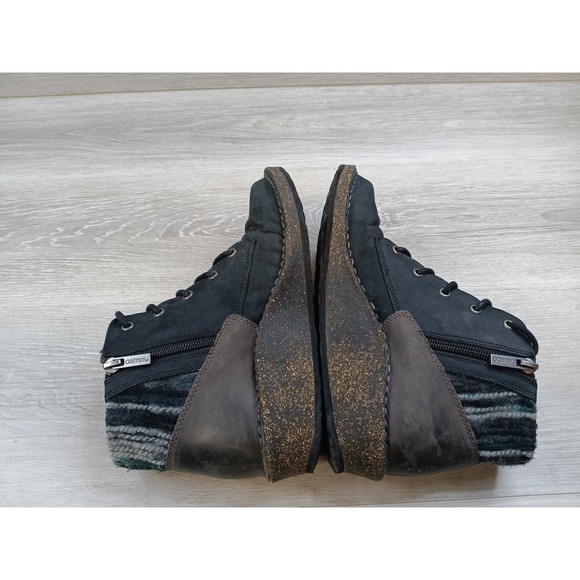 Rieker Women's Boots Black Lace Up 7 Knit Cuff Ankle Lace Up Shoes - Picture 5 of 11